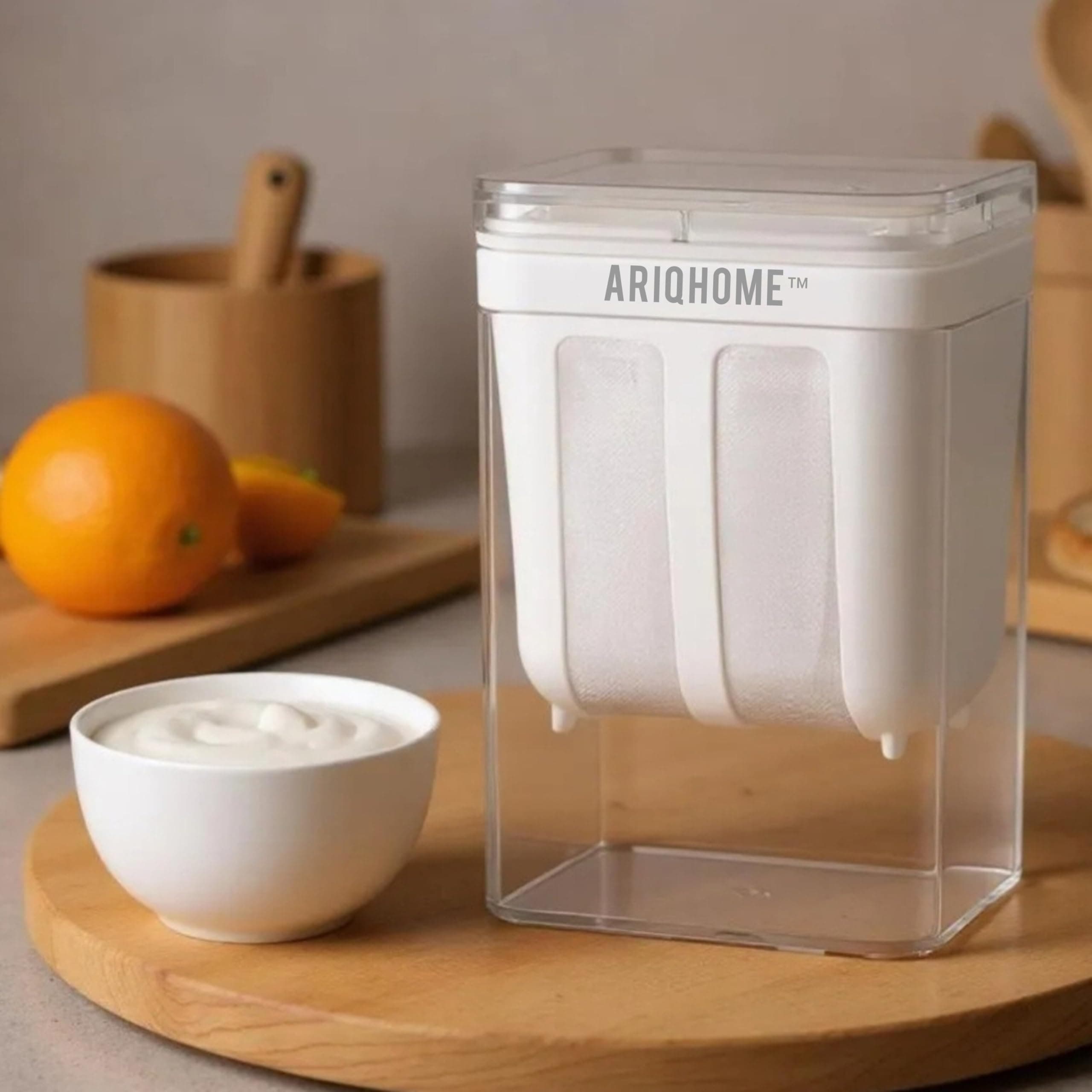 ARIQ HOME™ Premium Edition | Hung Curd Strainer Box | Yogurt Filter and Greek Yogurt Maker – 1100ml BPA-Free Fine Mesh Filter with Airtight Lid | Multipurpose Curd Maker |