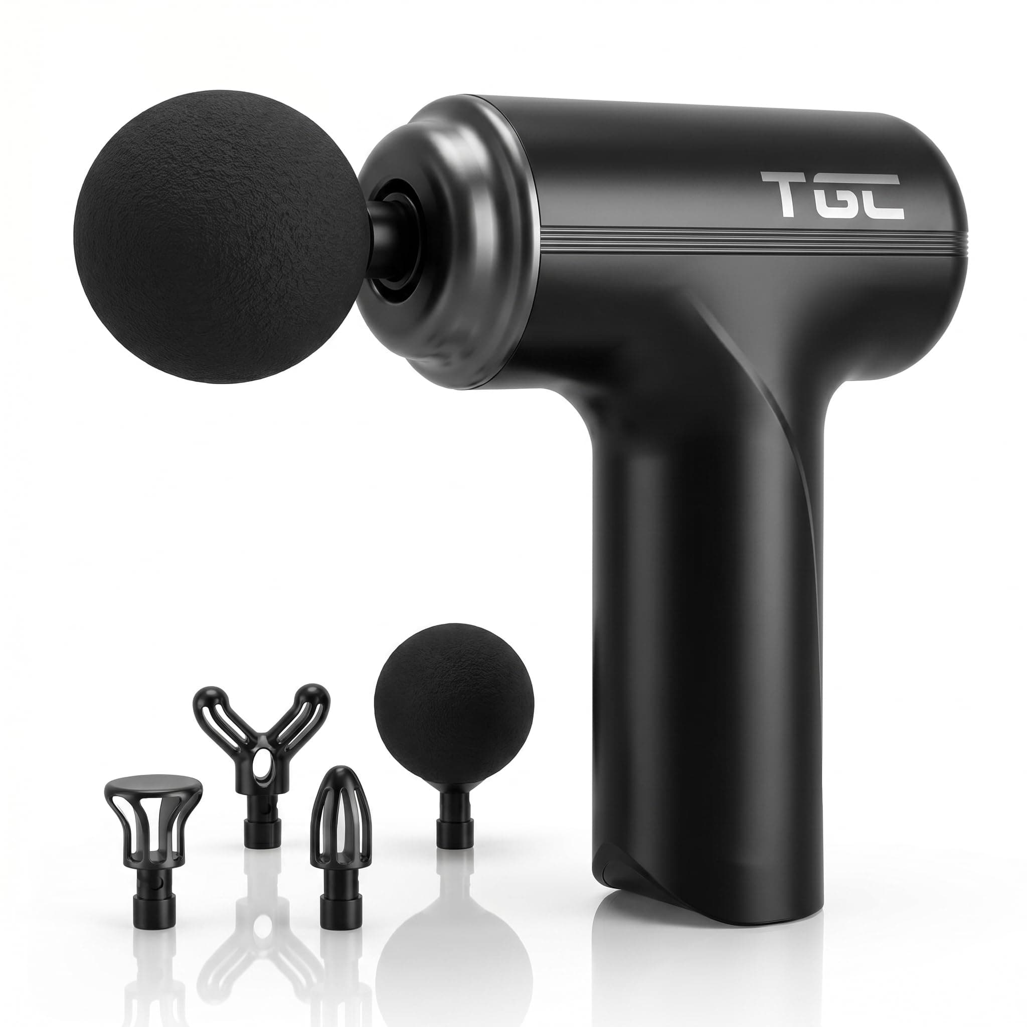 THE GENTLEMEN COMPANY Massage Gun for Pain Relief Deep Tissue - Portable Handheld Body Massager for Muscle Recovery - 6 Speed Levels, 4 Specialized Heads for Back, Legs & Athletes - 1 Month Warranty