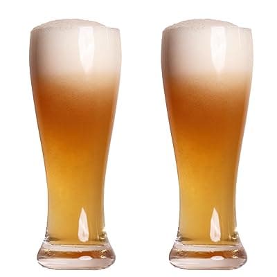 Sipologie Hefeweizen Beer Glass 350Ml, Set Of 2- Authentic German Wheat Beer Experience - Transparent