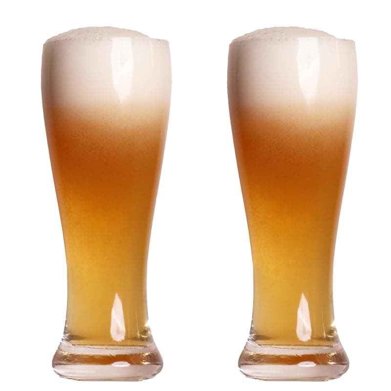 Sipologie Hefeweizen Beer Glass 350Ml, Set Of 2- Authentic German Wheat Beer Experience - Transparent