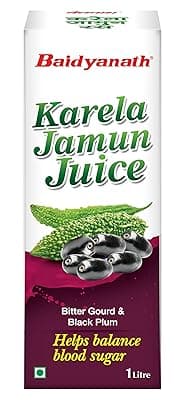 Baidyanath Karela Jamun Juice 1L | Natural Remedy For Blood Sugar Management | Helps in Reducing the Bad Cholesterol Levels &amp; Improves overall Health and Wellness