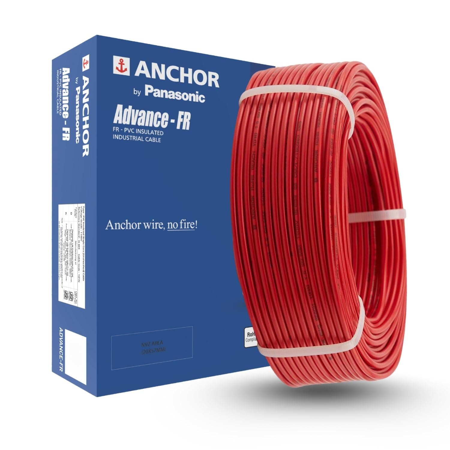 Anchor by Panasonic Penta 2.5 mm PVC Insulated 45 Meter Copper Electric Wire for Home, Industrial and Commercial Connections (Red, N-96335RD)