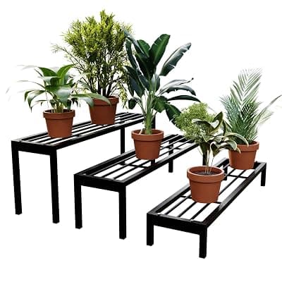 Indoor/Outdoor Metal Planter Stands for Flower Pots - Space Saving Design - 100kg Load Capacity