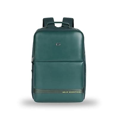 Gear Elevate Faux Leather 20L Water Resistant Anti-Theft 4 Compartment Backpack/Laptop Bag/Office Bag With Raincover For Men/Women (Green)