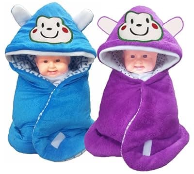 BRANDONN New born Baby Blankets Combo Pack Swaddle Wrapper baby Blankets for babies cum baby sleeping bag