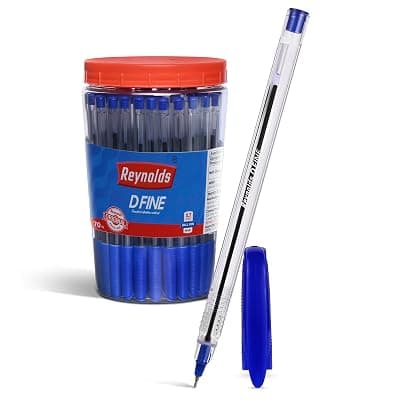 Reynolds DFINE Ball Pen SET - 70 BLUE PENS WITH COMFORTABLE GRIP |BLUE BALL PENS FOR WRITING | PEN FOR STUDENTS & OFFICE STATIONERY | 0.7 mm TIP SIZE