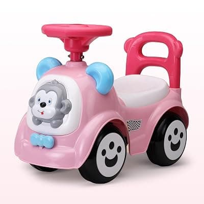 LuvLap Sunny Ride on &amp; Car for Kids with Music &amp; Horn Steering, Push Car for Baby with Backrest, Safety Guard, Under Seat Storage &amp; Big Wheels, Ride on for Kids 1 to 3 Years Upto 25 Kgs (Pink)