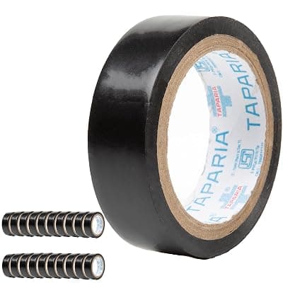 TAPARIA PVC Insulation Tape IT17B - Premium Electrical Tape - Black, 17mm x 6m, Weather Proof, Moisture &amp; Fire Resistant, Excellent Elasticity, Durable, Good Grip and Strong Adhesion (Pack of 20)