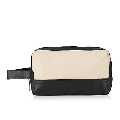 Lifelong Personalised Travel Pouch | Premium Water-Resistant Canvas Toiletry Bag for Men &amp; Women |Compact &amp; Spacious Toiletry Bag for Travel, Gym, Daily Use, Shaving Kit &amp; Cosmetic Bag (Black)
