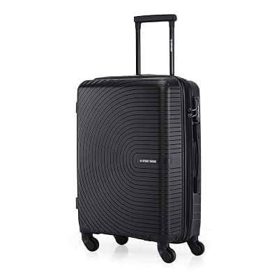 Stony Brook by Nasher Miles Crescent Hard-Sided Polypropylene Cabin Luggage Black 20 Inch 55Cm Spinner Trolley Bag