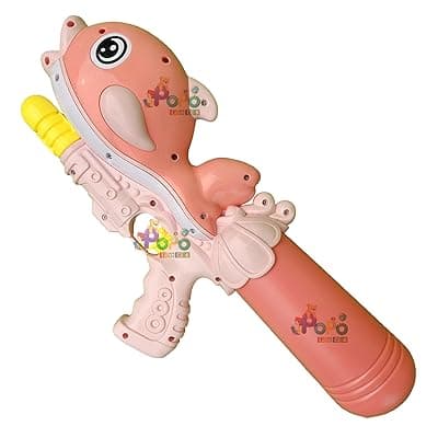 PoPo Toys Holi Dolphin Pull-n-Pump Pressure Pichkari | Ultimate Power Pressure | Pink | with Free Holi Balloons &amp; Gulal