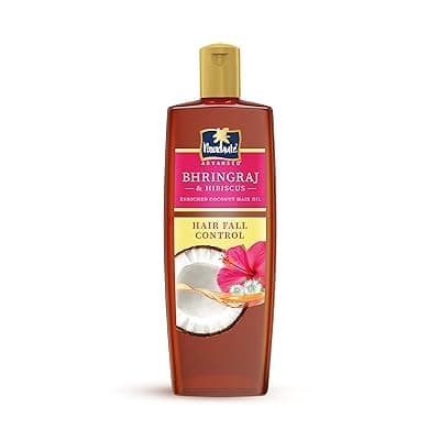 Parachute Advansed Bhringraj &amp; Hibiscus enriched Coconut Hair Oil| Reduces Hair Fall| Helps Promotes Hair Growth|Up to 10x Less Hair Fall|For Healthy Scalp For Men &amp; Women| Thicker &amp; Stronger Hair| Suitable for All Hair Types |300ml