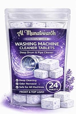 Washing Machine Cleaner Tablets (24 Tablets) | Drum & Pipe Deep Cleaner | Lavender Scent | Removes Odour, Limescale & Residue | For Front Load & Top Load Fully Automatic Washing Machines