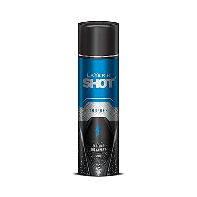 Layer'r Shot Men's Thunder Body Spray For Men -120 ml | Long Lasting Premium Fragrance For Fresh Oriental Scent | Luxurious Aerosol Perfume | Perfect For Every Occasion