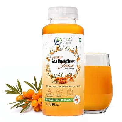 Fytika Himalayan Seabuckthorn Berry Juice – 300ml | Rich in Omega 3, 6, 7, 9 &amp; Vitamin C – Boosts Immunity, Skin Glow &amp; Heart Health | Natural Herbal Juice (Pack of 1)