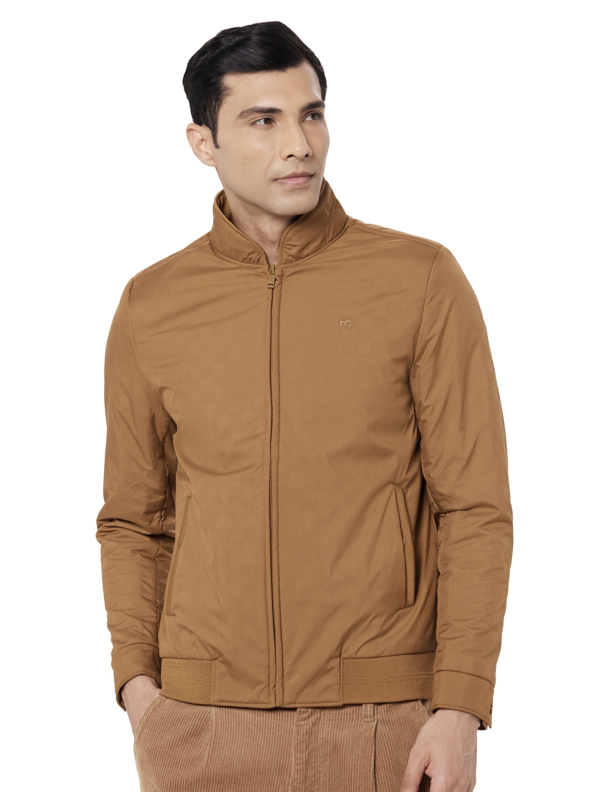 Qube By Fort Collins Men's Regular Fit Lightweight Winter Jacket - Textured Fabric, Warm & Stylish Outerwear