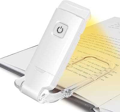 Clip Reading Light with Adjustable Head and Button Control, Rechargeable LED Book Light for Reading