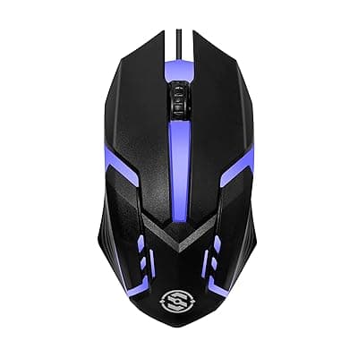 Salpido M27 Wired USB Optical Gaming Mouse, 1000 DPI Precision | Ergonomic Gaming Design with LED Light, 3 Buttons, Plug & Play, 1.1m Cable, Lightweight USB mouse for PC, Laptop, Mac & Windows (Black)