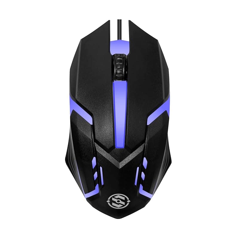 Salpido M27 Wired USB Optical Gaming Mouse, 1000 DPI Precision | Ergonomic Gaming Design with LED Light, 3 Buttons, Plug & Play, 1.1m Cable, Lightweight USB mouse for PC, Laptop, Mac & Windows (Black)