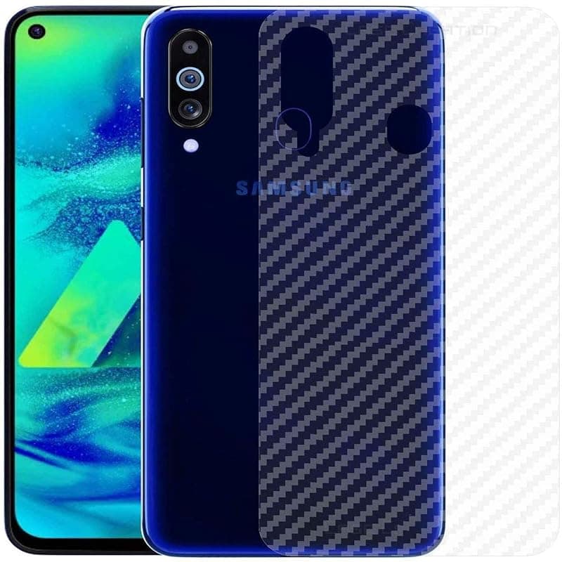 Compatible with Samsung A60 Back Screen Protective Film Carbon Fiber Skin Transparent Screen Guard Sticker