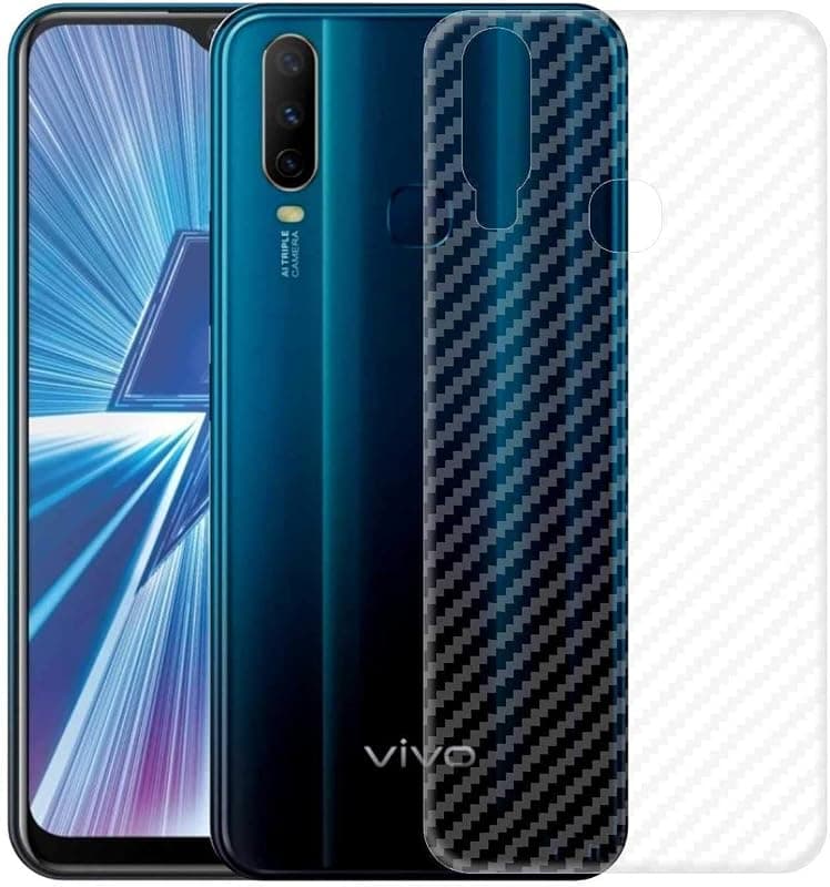 Compatible with Vivo Y15 Back Screen Protective Film Carbon Fiber Skin Transparent Screen Guard Sticker