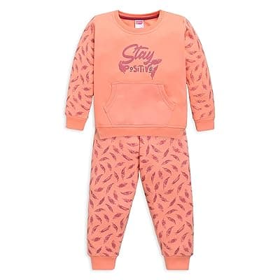 LuvLap Baby Girls Full Sleeve Sweatshirt & Pyjama Set Pack of 1