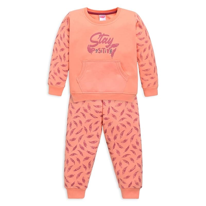 LuvLap Baby Girls Full Sleeve Sweatshirt & Pyjama Set Pack of 1
