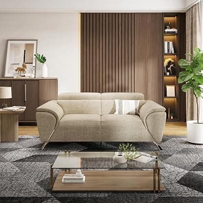 Wakefit Sofa Set | 5 Year Warranty | Sofa 2 Seater, 2 Seater Sofa for Living Room, Wooden Sofa Set, Couch Sofa for Living Room, Sofa for Living Room - Magnus(Vogue : Beige)