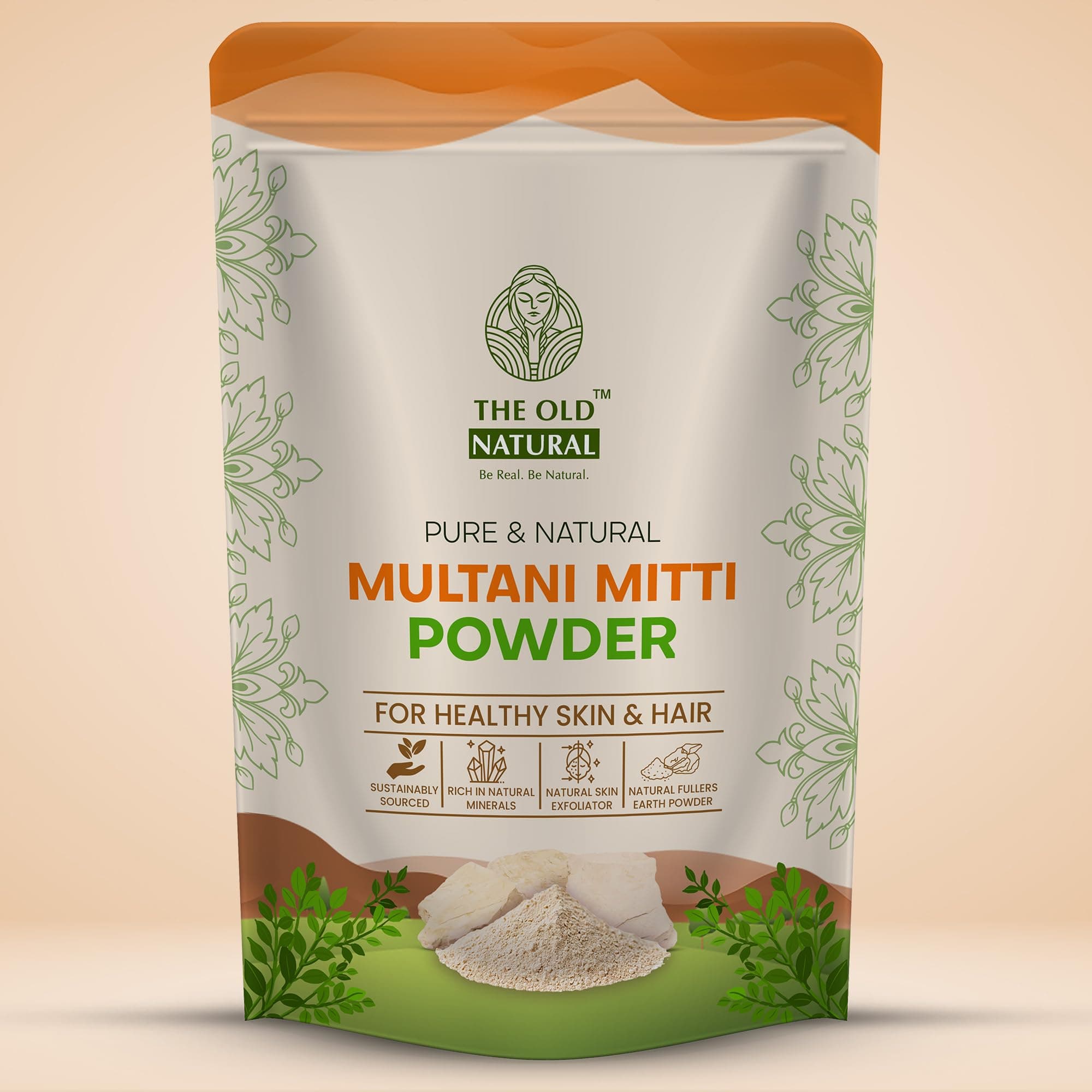 The Old Natural Multani Mitti Powder – 100% Pure & Natural Fuller’s Earth | Deep Cleansing Face & Hair Care | Controls Oil, Acne & Improves Skin Glow | 200g