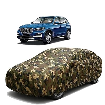 Sulfar 100% Waterproof Car Body Cover Compatible with Mirror for BMW X5 with Long Lasting Durable Material (Triple Stitched, Full Bottom Elastic, Camouflage Army)