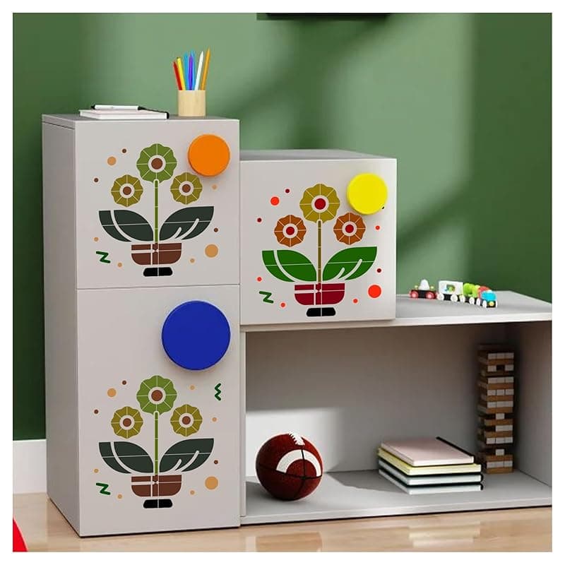 Kayra Decor Flower Pot Wall Painting Stencil - Size 12 inch x 12 inch.