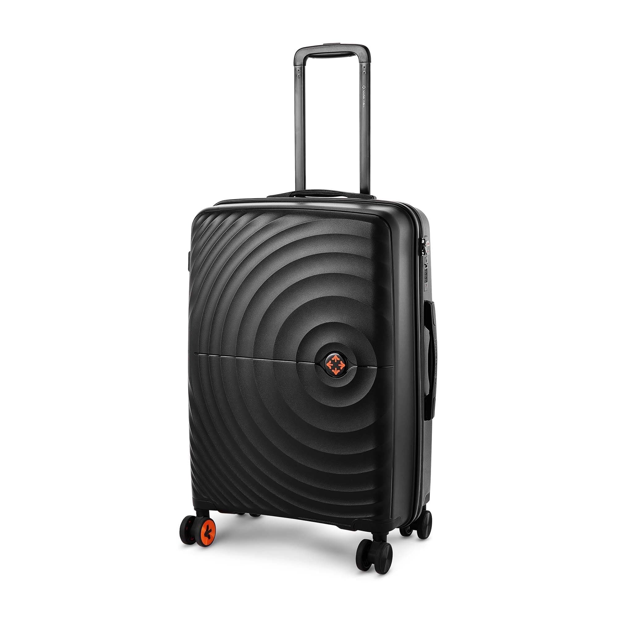 Nasher Miles Polypropylene Spinner Seattle Hard-Sided Check-in Luggage 24 inch | 65cm | 8 Wheels Medium Trolley Bag for Travel | Suitcase (Black)