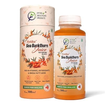 Fytika Sea Buckthorn Juice - 300 ML (PACK OF 1) | Pulp Concentrate Made for Your Total Body Care &amp; Wellness | Rich in Vitamin C, Omega 3, 6, 7, 9 &amp; Antioxidants | For Men &amp; Women