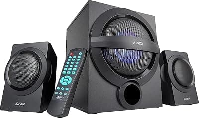F&D A140X 2.1 Channel Multimedia Speaker (Black) | Wireless Bluetooth Speakers | Subwoofer Satellite Speakers/USB/FM | Home Theatre | Powerful Bass | Speaker for Laptop, Pc & Mobile