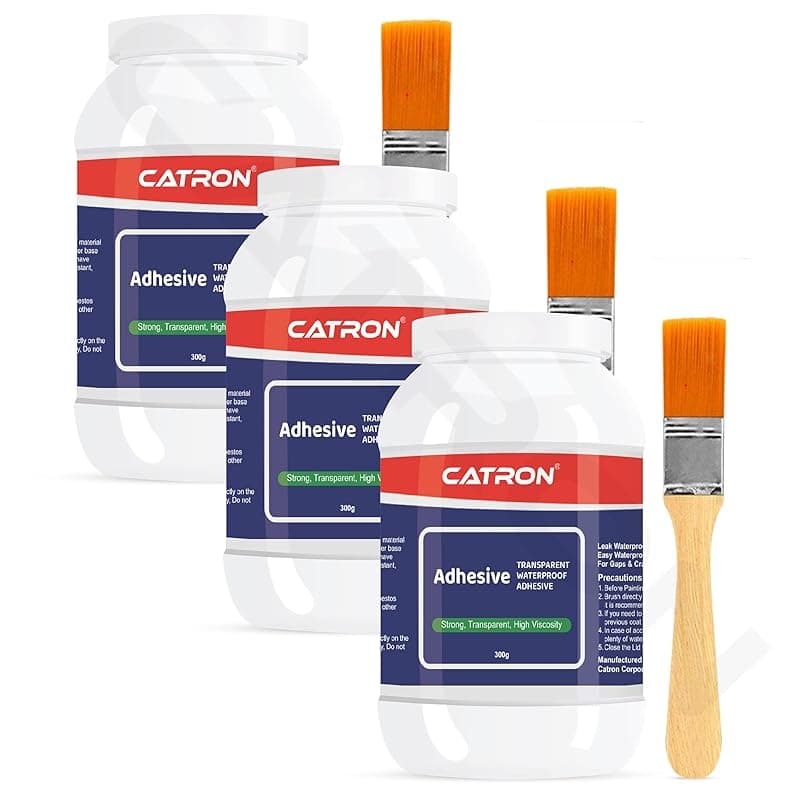 Catron Waterproof 3 Crack Seal Agent Roof Water Leakage Solution 900g,Transparent Waterproof Glue with Brush