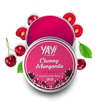 Yay! By Nimson Cherry Margarita Lip Balm, With Hyaluronic Acid with SPF 30, For Moisturised &amp; Nourished Lips, Protects from Sun Damage, For Men and Women - 50g