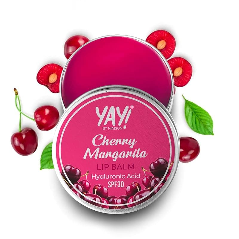 Yay! By Nimson Cherry Margarita Lip Balm, With Hyaluronic Acid with SPF 30, For Moisturised &amp; Nourished Lips, Protects from Sun Damage, For Men and Women - 50g