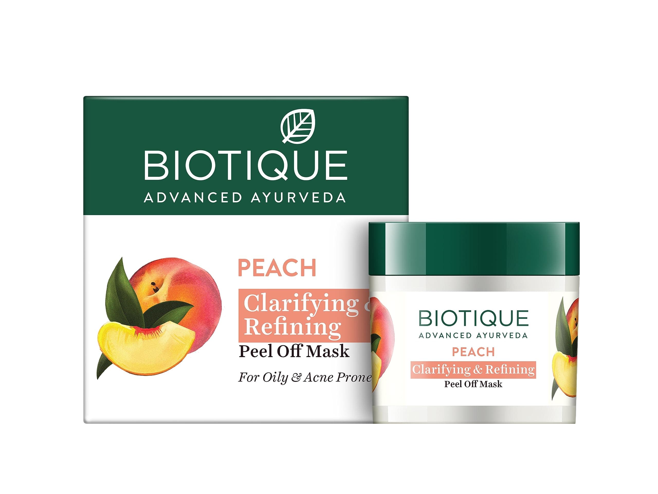 Biotique Bio Peach Clarifying and Refining Peel Off Mask for Oily and Acne Prone Skin, 50g