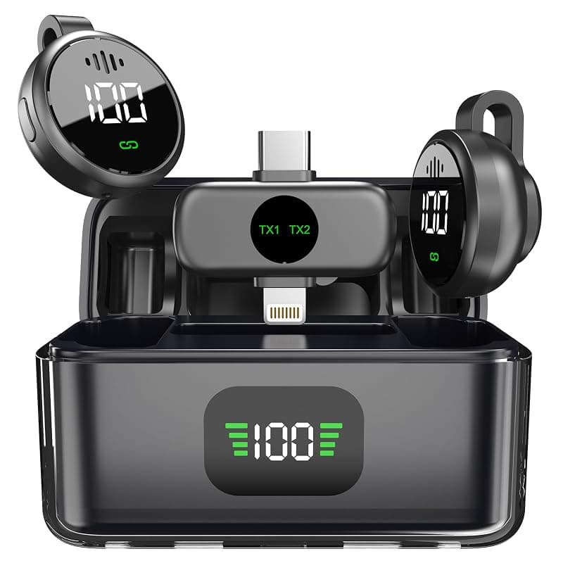 DIGIMORE Wireless Microphone for Youtubers | Magnetic Collar Clip | 3-Level Noise Cancellation | 6Hr Battery | iOS & Android Compatible | Ideal for Content Creation, Youtubers & Vlogging (D-460 Pro)