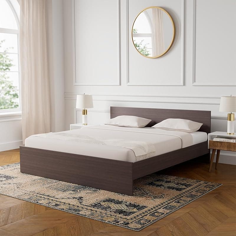 Amazon Brand - Solimo Medusa Engineered Wood King Bed (Wenge Finish)