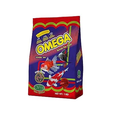 Omega One, Special Fish Food with Spirulina for Colour, Growth & Jelly Enhancer Floating Type Medium 5mm Pellet 500gm