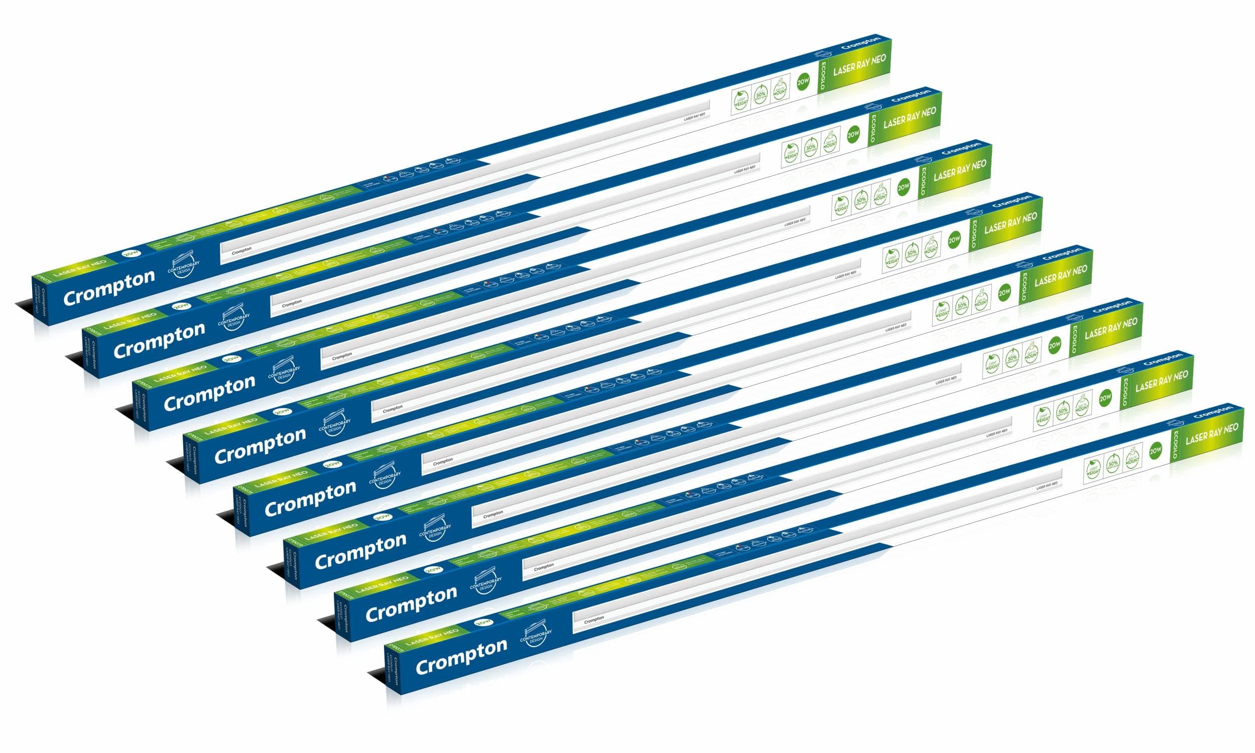 Crompton Laser Ray Neo 20W LED Batten (Warm White) - Pack of 8