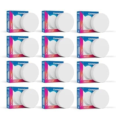 Crompton Star Stylus Surface Mounted Downlighter 6W Round Cool White | Pack of 12 | NO False Ceiling required, Outer Dimension: 90 mm | For Hall, Bedroom, Kitchen, Office, Store