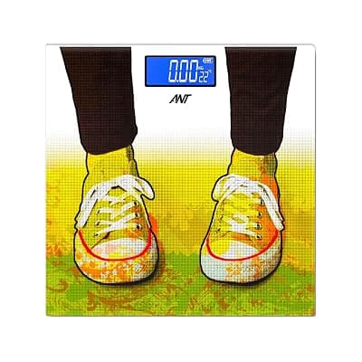 ANT Flora Sports Weight Machine for Body Weight Digital Bathroom Scale for Human body Weight measurement with Wide LCD Display Thick Tampered Glass for Home &amp; Gym with 30 Months Warranty