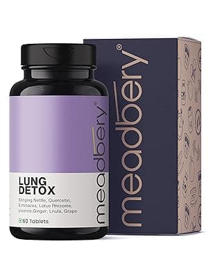 Meadbery Lung Detox 100% Ayurvedic Lungs Detox For Smokers With Vitamins Mulethi Echinacea Natural Plant Extracts Removes Tar From Lungs And Liver Due To Smoke Air Pollution (Pack of 60 Tablets)