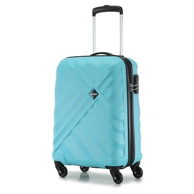 Stony Brook Nasher Miles Crystal 55 Cm 20 Inch Polycarbonate Hard-Sided 4 Wheels 360 Degree Cabin Trolley Bag (Teal)