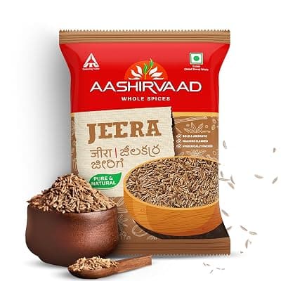 Aashirvaad Jeera, Aromatic Whole Spice, Thick, Tall &amp; Whole Seeds, Dark Brown, 100% Pure, Dust Free &amp; Hygienically Packed, 100g Pack