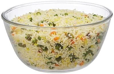Amazon Brand - Solimo Borosilicate Round Glass/Mixing Bowl (2100 Ml) - Transparent