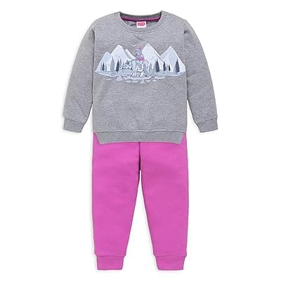 LuvLap Baby Girls Full Sleeve Sweatshirt &amp; Pyjama Set Pack of 1