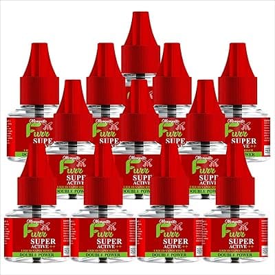Mosquito Repellent Refill, Mosquito Liquid 45ml, Mosquito Killer,Super Active++ Double Power Liquid Mosquito Vaporiser Refill Pack of 12